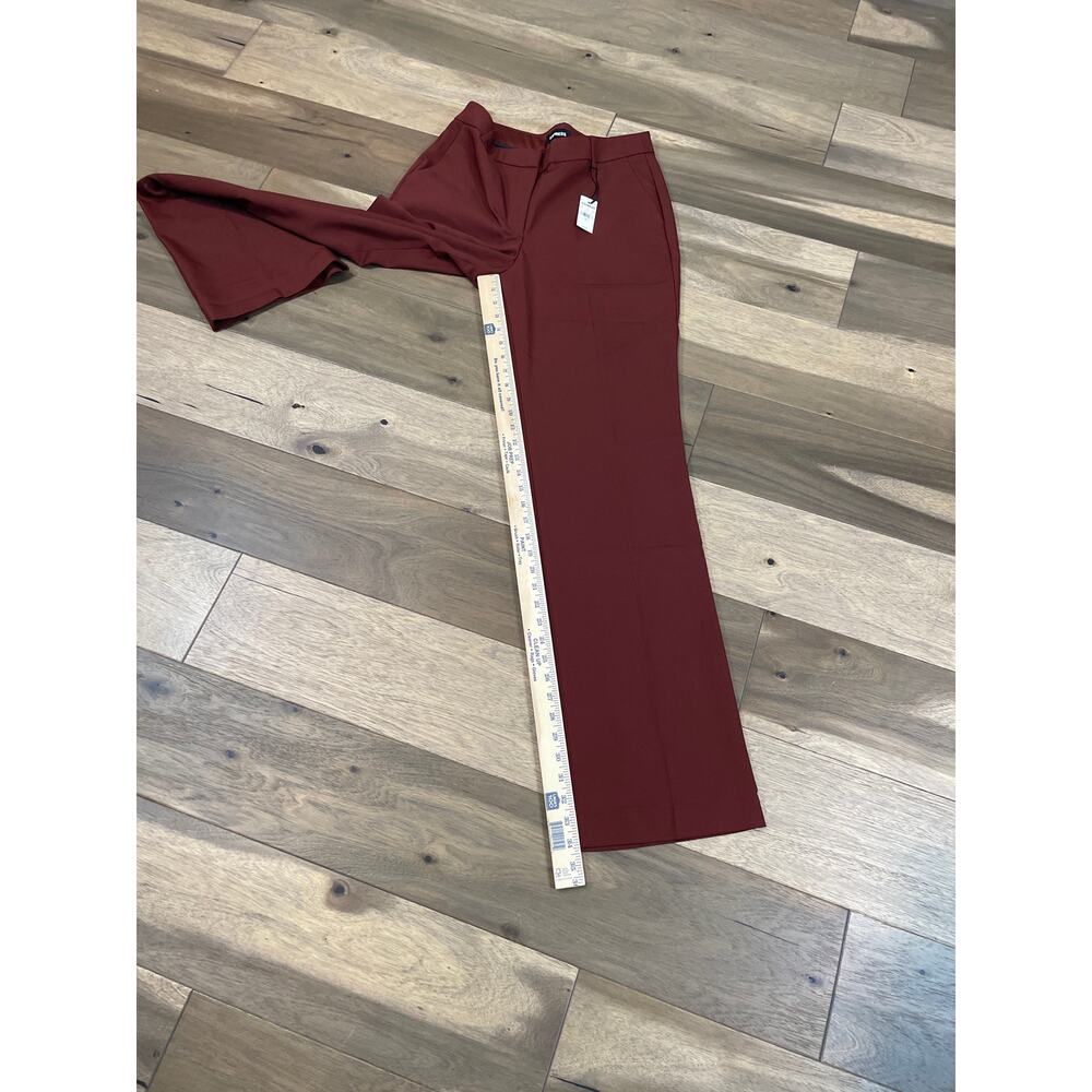 Express Womens Burgundy High Rise Trouser Pants 10 Long New With Tag - Picture 7 of 13